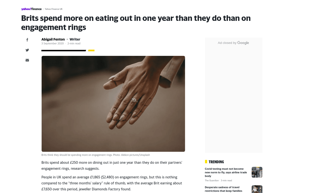 Example of a survey based digital PR campaign