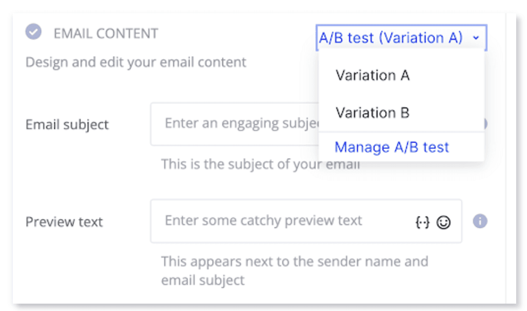 Yopto email a/b testing campaign