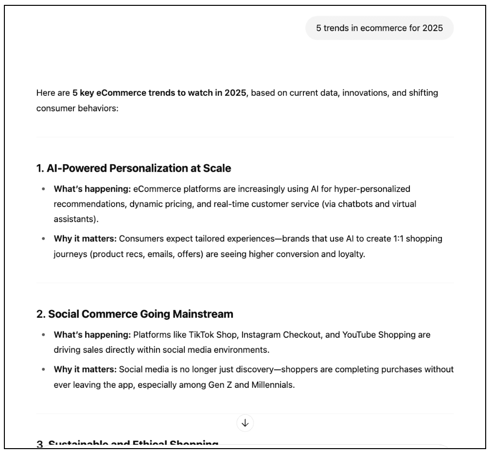 ChatGPT example