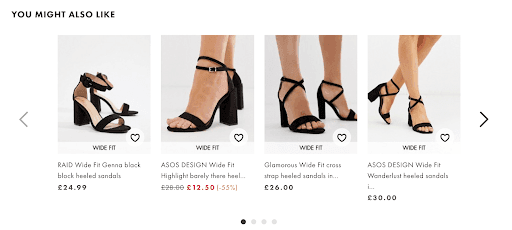 example of customers also bought section from ASOS