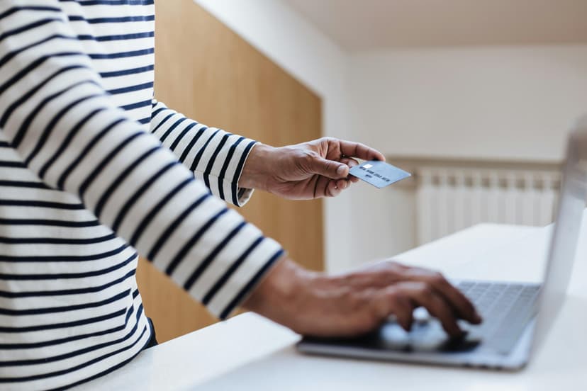 woman checking out online order