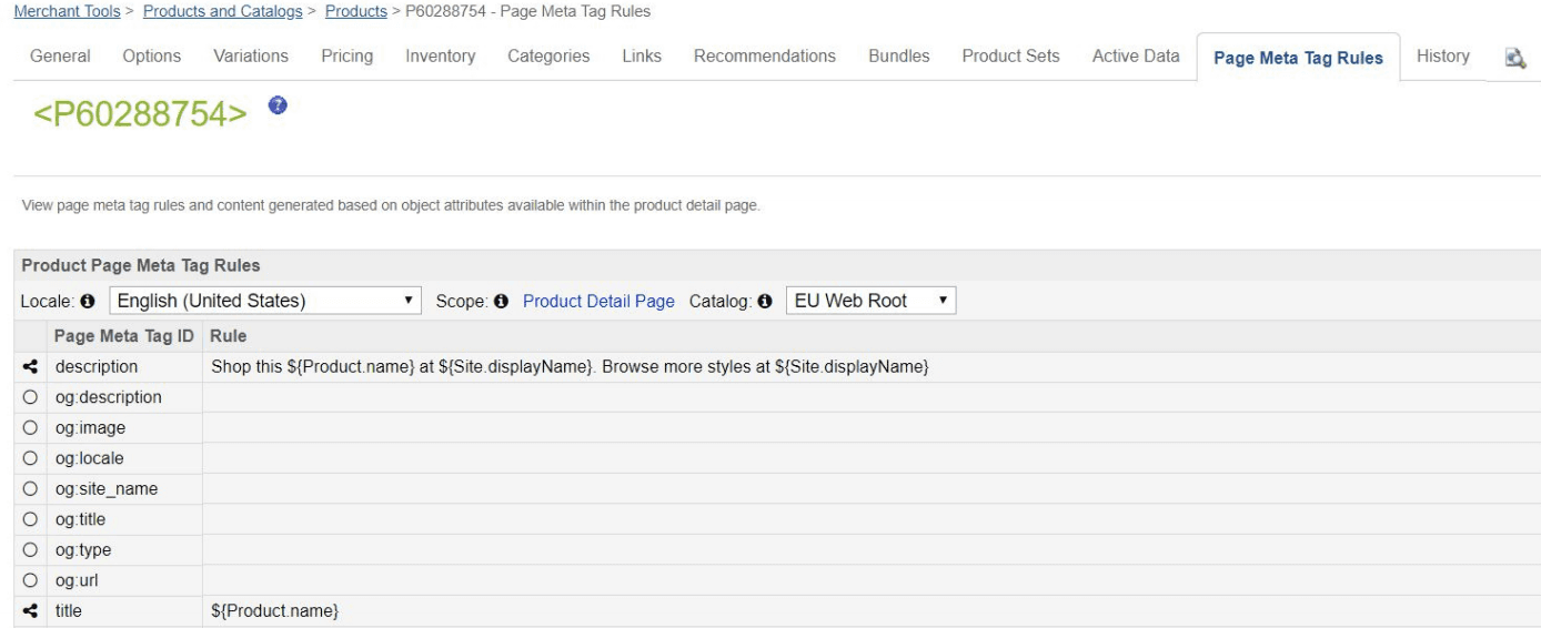 meta tag rules and description in salesforce commerce cloud 1