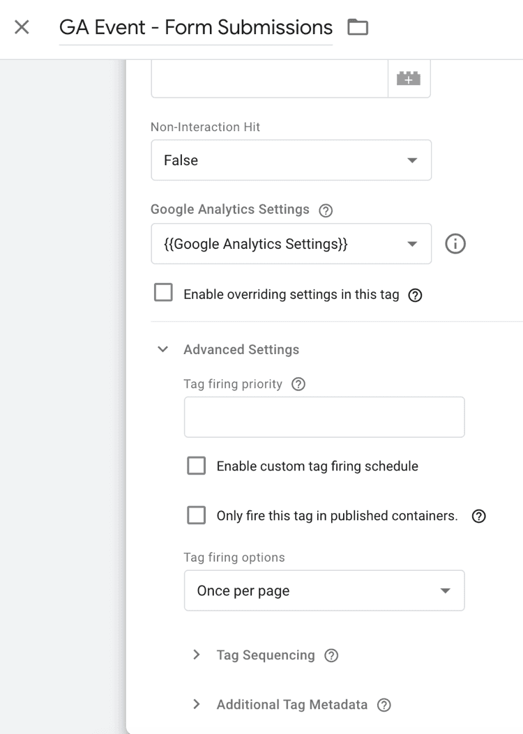 setting GTM