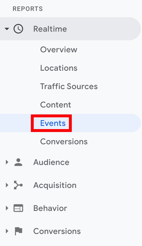 tracking events