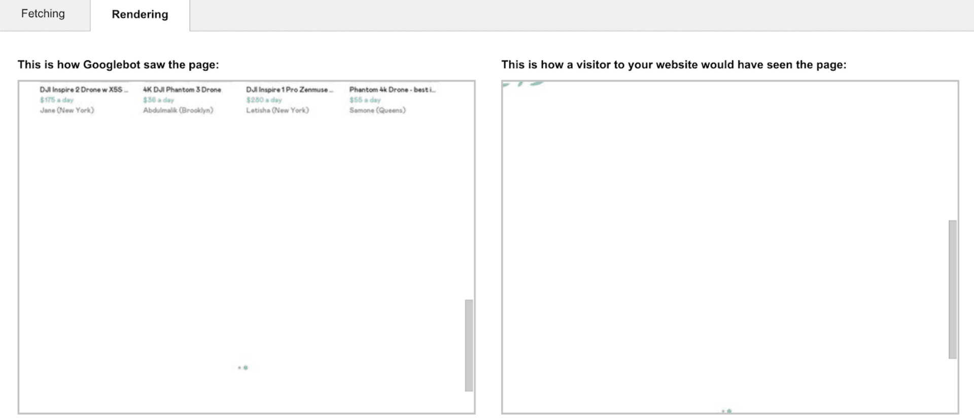 Below the fold content example
